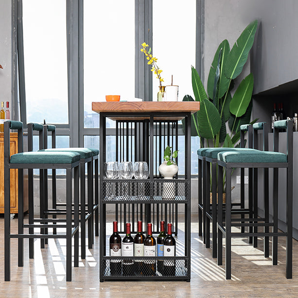 Industrial Table and Stool Set 1/2/7 Pieces Solid Wood Bar Table and Stools Clearhalo 'Bar Furniture' 'furn' 'furn_home_bar_bar_sets' 'Furniture' 'Home Bars & Bar Sets' 'home_bar_bar_sets' 'Kitchen & Dining Furniture' 6187586
