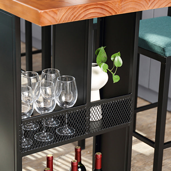 Industrial Table and Stool Set 1/2/7 Pieces Solid Wood Bar Table and Stools Clearhalo 'Bar Furniture' 'furn' 'furn_home_bar_bar_sets' 'Furniture' 'Home Bars & Bar Sets' 'home_bar_bar_sets' 'Kitchen & Dining Furniture' 6187590
