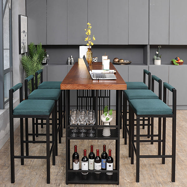 Industrial Table and Stool Set 1/2/7 Pieces Solid Wood Bar Table and Stools Clearhalo 'Bar Furniture' 'furn' 'furn_home_bar_bar_sets' 'Furniture' 'Home Bars & Bar Sets' 'home_bar_bar_sets' 'Kitchen & Dining Furniture' 6187593