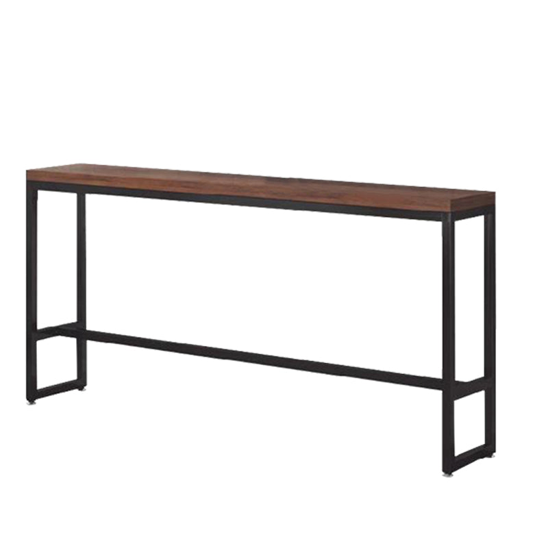 Dark Brown Bar Set with Pine Wood Top 1/2/5/9 Pieces Industrial Rectangle Pub Table Set Clearhalo 'Bar Furniture' 'furn' 'furn_home_bar_bar_sets' 'Furniture' 'Home Bars & Bar Sets' 'home_bar_bar_sets' 'Kitchen & Dining Furniture' 6187602