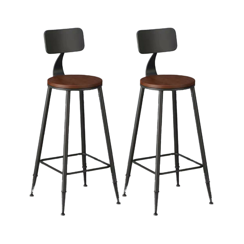 Dark Brown Bar Set with Pine Wood Top 1/2/5/9 Pieces Industrial Rectangle Pub Table Set Brown 30"H Stools (Set of 2) Clearhalo 'Bar Furniture' 'furn' 'furn_home_bar_bar_sets' 'Furniture' 'Home Bars & Bar Sets' 'home_bar_bar_sets' 'Kitchen & Dining Furniture' 6187603