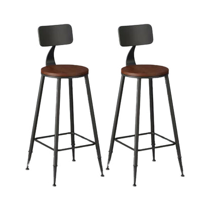 Dark Brown Bar Set with Pine Wood Top 1/2/5/9 Pieces Industrial Rectangle Pub Table Set Brown 30"H Stools (Set of 2) Clearhalo 'Bar Furniture' 'furn' 'furn_home_bar_bar_sets' 'Furniture' 'Home Bars & Bar Sets' 'home_bar_bar_sets' 'Kitchen & Dining Furniture' 6187603