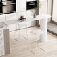 Modernes 1/2/3/5-teiliges Metall-Bartisch-Set, Stein-Bartisch mit hohen Hockern