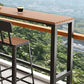 Juego de pub de madera de fabricación industrial, mesa de bar rectangular de 1/5 piezas con taburetes de metal