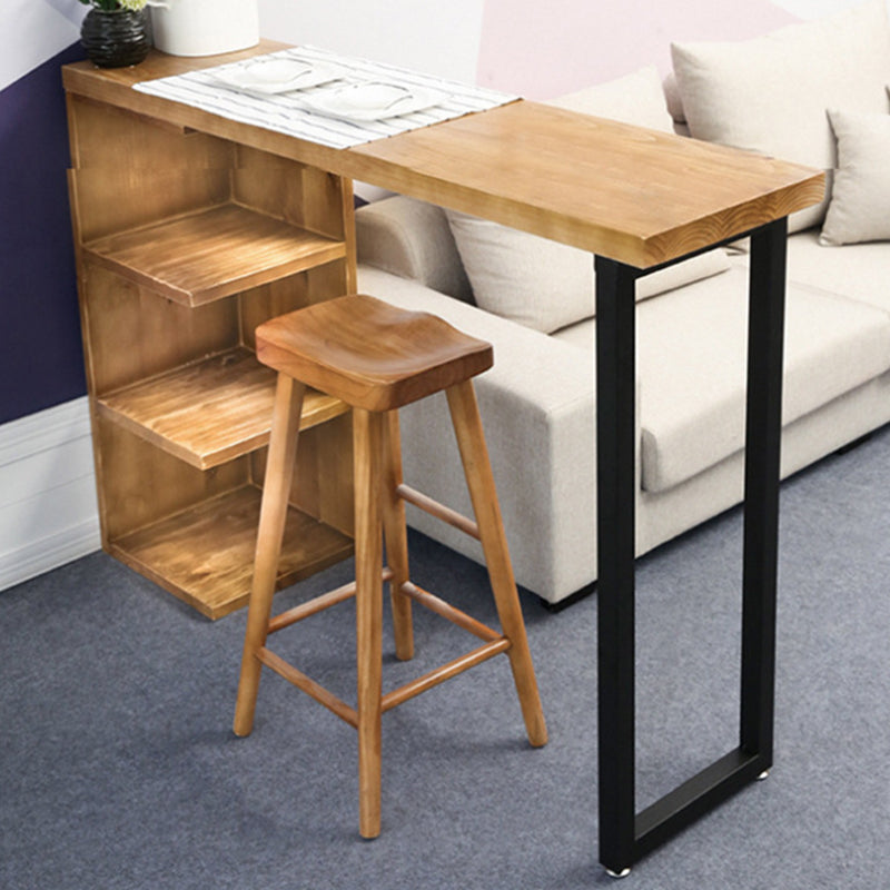 Industrial Bar Stool and Table 1/2/3 Pieces Wood Pub Dining Set 2 Pieces: Table, 1 Stool Clearhalo 'Bar Furniture' 'furn' 'furn_home_bar_bar_sets' 'Furniture' 'Home Bars & Bar Sets' 'home_bar_bar_sets' 'Kitchen & Dining Furniture' 6187763