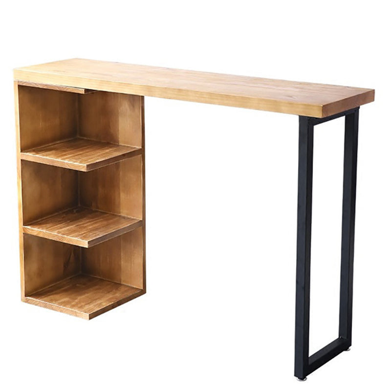 Industrial Bar Stool and Table 1/2/3 Pieces Wood Pub Dining Set Brown 79"L x 18"W Clearhalo 'Bar Furniture' 'furn' 'furn_home_bar_bar_sets' 'Furniture' 'Home Bars & Bar Sets' 'home_bar_bar_sets' 'Kitchen & Dining Furniture' 6187764