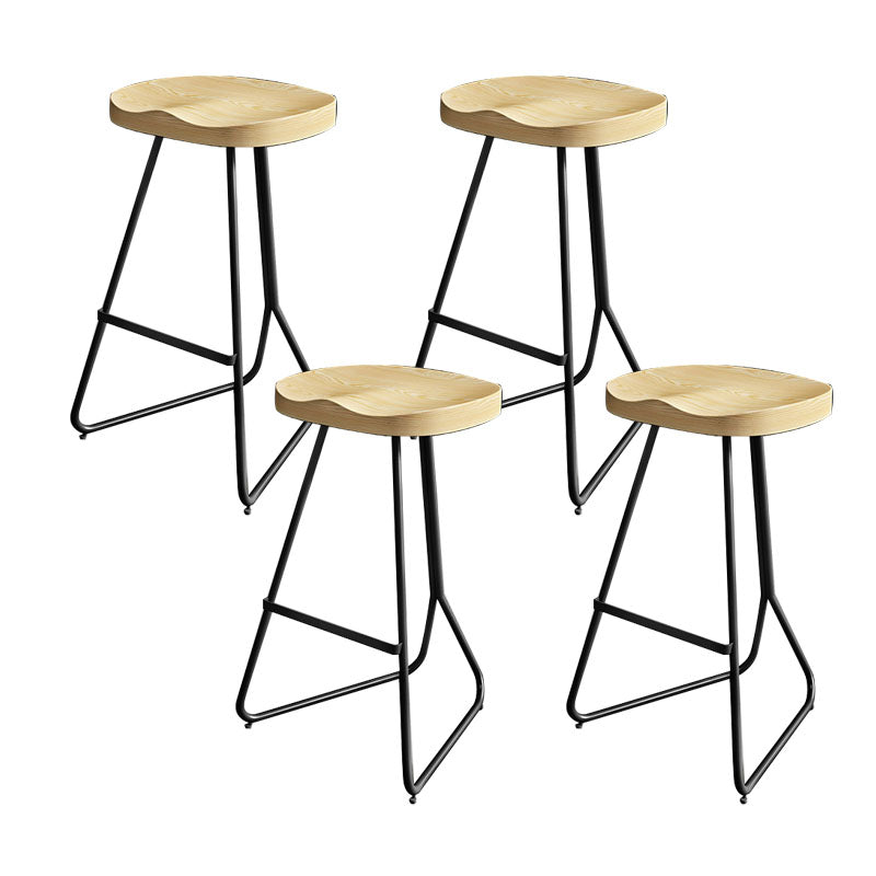1/3/4/5 Pieces Industrial Iron Bar Table Set Round Bistro Set with Wood Top Wood 30"H Stools (Set of 4) Clearhalo 'Bar Furniture' 'furn' 'furn_home_bar_bar_sets' 'Furniture' 'Home Bars & Bar Sets' 'home_bar_bar_sets' 'Kitchen & Dining Furniture' 6187778