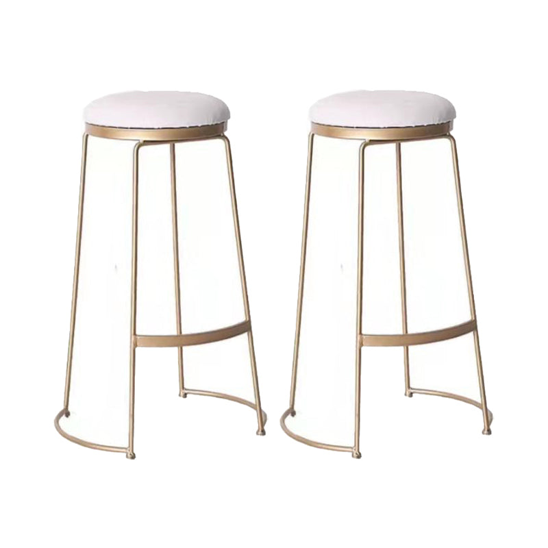Modern Round Pub Table Set 1/2/3 Pieces Bar Table with Metal Stools White-Gold 30"H Stools (Set of 2) Clearhalo 'Bar Furniture' 'furn' 'furn_home_bar_bar_sets' 'Furniture' 'Home Bars & Bar Sets' 'home_bar_bar_sets' 'Kitchen & Dining Furniture' 6187811