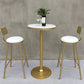 Modern Round Pub Table Set 1/2/3 Pieces Bar Table with Metal Stools 3 Pieces: Table, 2 Beige Stools Clearhalo 'Bar Furniture' 'furn' 'furn_home_bar_bar_sets' 'Furniture' 'Home Bars & Bar Sets' 'home_bar_bar_sets' 'Kitchen & Dining Furniture' 6187816
