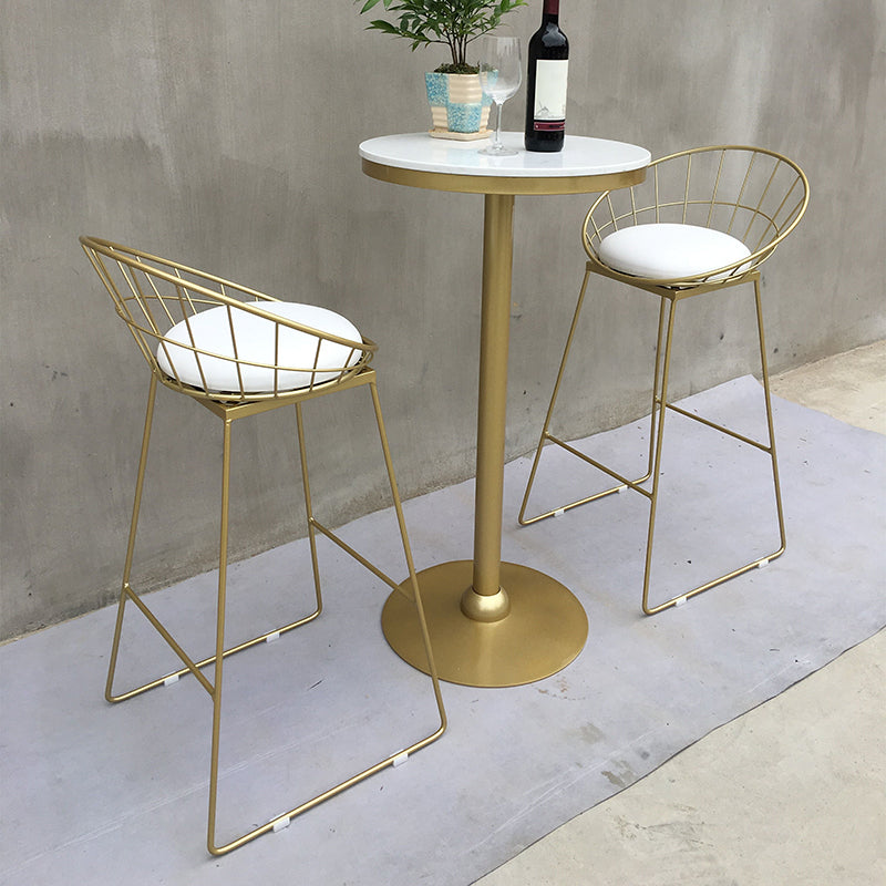 Modern Round Pub Table Set 1/2/3 Pieces Bar Table with Metal Stools Clearhalo 'Bar Furniture' 'furn' 'furn_home_bar_bar_sets' 'Furniture' 'Home Bars & Bar Sets' 'home_bar_bar_sets' 'Kitchen & Dining Furniture' 6187818