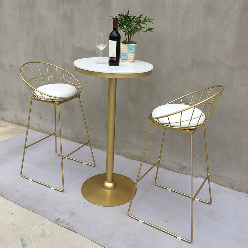 Modern Round Pub Table Set 1/2/3 Pieces Bar Table with Metal Stools Clearhalo 'Bar Furniture' 'furn' 'furn_home_bar_bar_sets' 'Furniture' 'Home Bars & Bar Sets' 'home_bar_bar_sets' 'Kitchen & Dining Furniture' 6187819