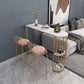 Industrial Bar Table Set 1/3 Pieces Stone Counter Table with Upholstered Stools