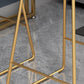 Industrial Bar Table Set 1/3 Pieces Stone Counter Table with Upholstered Stools