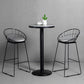 Industrial Round Bar Table Set 1/3 Pieces Stone Counter Table with Upholstered Stools 3 Pieces: Table, 2 Gray Stools Clearhalo 'Bar Furniture' 'furn' 'furn_home_bar_bar_sets' 'Furniture' 'Home Bars & Bar Sets' 'home_bar_bar_sets' 'Kitchen & Dining Furniture' 6187961