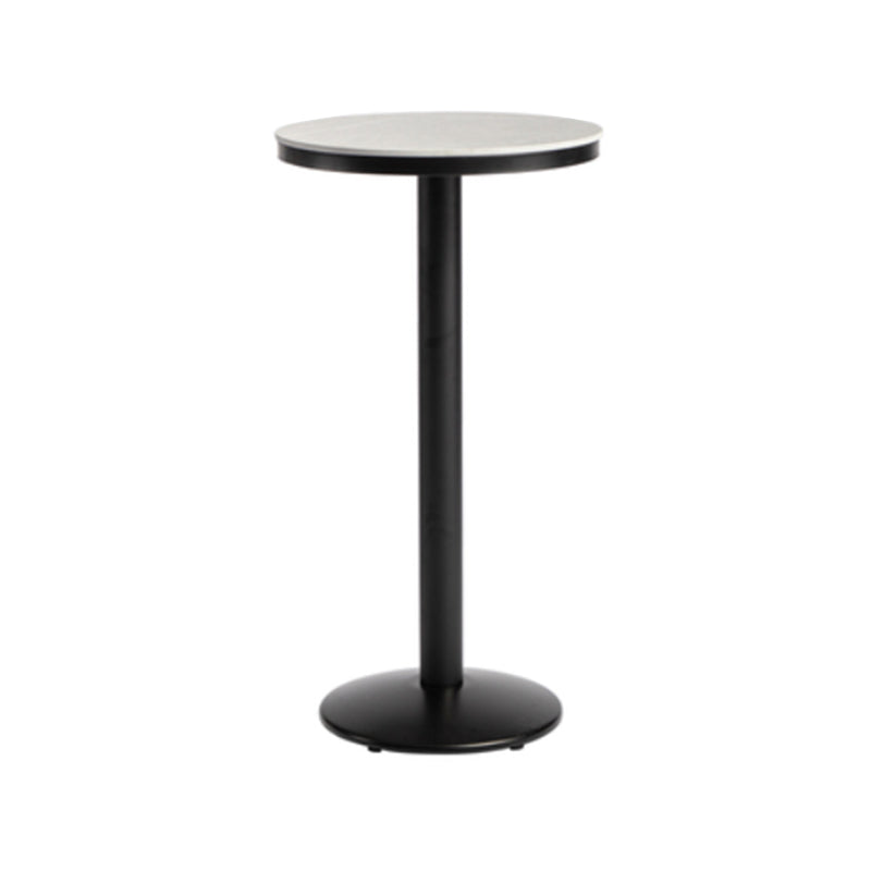 Industrial Round Bar Table Set 1/3 Pieces Stone Counter Table with Upholstered Stools White 22"L x 22"W Clearhalo 'Bar Furniture' 'furn' 'furn_home_bar_bar_sets' 'Furniture' 'Home Bars & Bar Sets' 'home_bar_bar_sets' 'Kitchen & Dining Furniture' 6187962