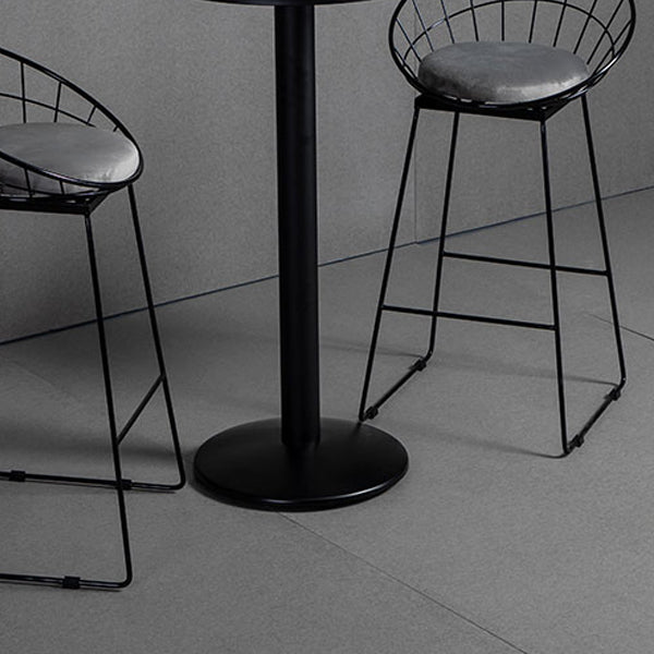 Industrial Round Bar Table Set 1/3 Pieces Stone Counter Table with Upholstered Stools Clearhalo 'Bar Furniture' 'furn' 'furn_home_bar_bar_sets' 'Furniture' 'Home Bars & Bar Sets' 'home_bar_bar_sets' 'Kitchen & Dining Furniture' 6187966