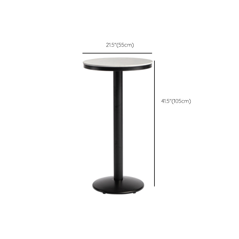 Industrial Round Bar Table Set 1/3 Pieces Stone Counter Table with Upholstered Stools Clearhalo 'Bar Furniture' 'furn' 'furn_home_bar_bar_sets' 'Furniture' 'Home Bars & Bar Sets' 'home_bar_bar_sets' 'Kitchen & Dining Furniture' 6187972