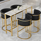 Conjunto de Pub Industrial Blanco con Taburetes Tapizados Mesa de Bar de 1/3/5 Piezas para Lugares Pequeños