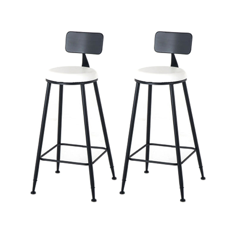 Industrial Style 1/2/3 Pieces Bar Table Set Rectangle Bar Table with Metal Stools White 30"H Stools (Set of 2) Clearhalo 'Bar Furniture' 'furn' 'furn_home_bar_bar_sets' 'Furniture' 'Home Bars & Bar Sets' 'home_bar_bar_sets' 'Kitchen & Dining Furniture' 6188056