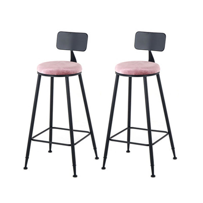 Industrial Style 1/2/3 Pieces Bar Table Set Rectangle Bar Table with Metal Stools Pink 30"H Stools (Set of 2) Clearhalo 'Bar Furniture' 'furn' 'furn_home_bar_bar_sets' 'Furniture' 'Home Bars & Bar Sets' 'home_bar_bar_sets' 'Kitchen & Dining Furniture' 6188058