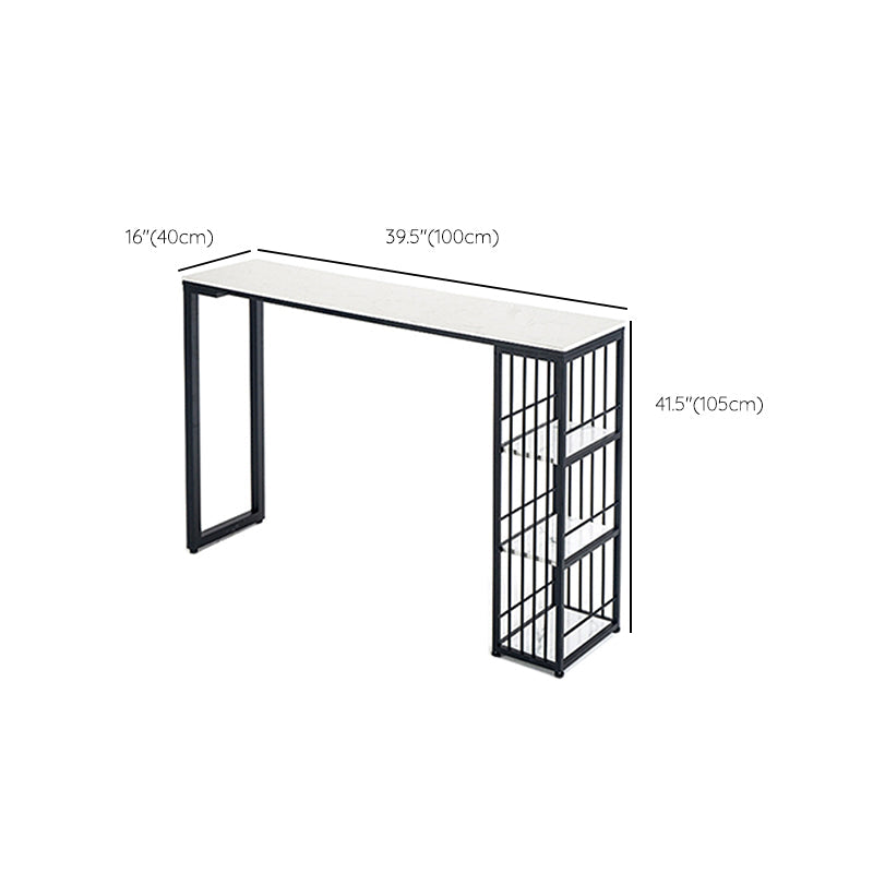 Industrial Style 1/2/3 Pieces Bar Table Set Rectangle Bar Table with Metal Stools Clearhalo 'Bar Furniture' 'furn' 'furn_home_bar_bar_sets' 'Furniture' 'Home Bars & Bar Sets' 'home_bar_bar_sets' 'Kitchen & Dining Furniture' 6188067