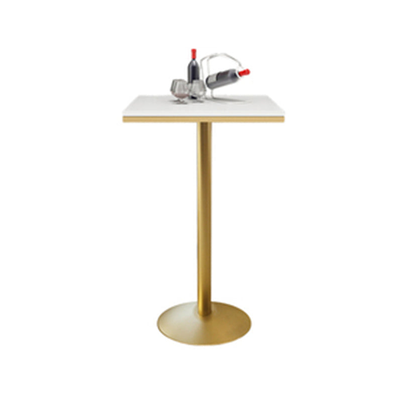 Glam Style Bar Table Set 1/2/3/5 Pieces Square Bar Table with Metal Stools White 24"L x 24"W Clearhalo 'Bar Furniture' 'furn' 'furn_home_bar_bar_sets' 'Furniture' 'Home Bars & Bar Sets' 'home_bar_bar_sets' 'Kitchen & Dining Furniture' 6188096