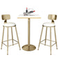 Glam Style Bar Table Set 1/2/3/5 Pieces Square Bar Table with Metal Stools 3 Pieces: Table, 2 White Stools Clearhalo 'Bar Furniture' 'furn' 'furn_home_bar_bar_sets' 'Furniture' 'Home Bars & Bar Sets' 'home_bar_bar_sets' 'Kitchen & Dining Furniture' 6188099