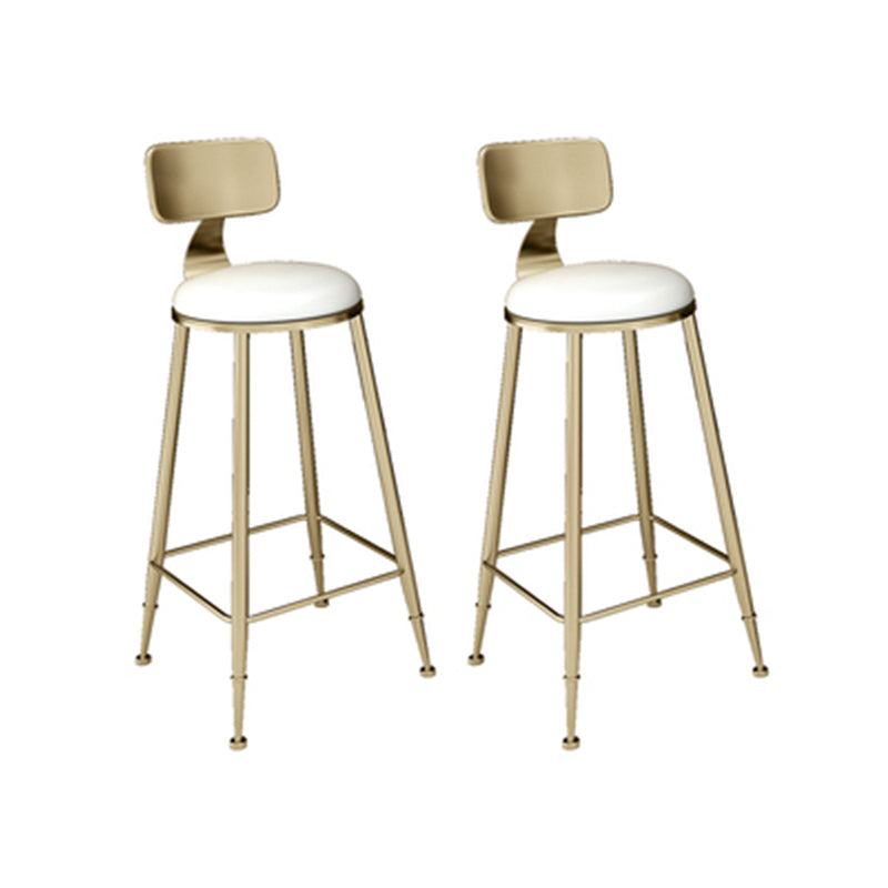 Glam Style Bar Table Set 1/2/3/5 Pieces Square Bar Table with Metal Stools White 30"H Stools (Set of 2) Clearhalo 'Bar Furniture' 'furn' 'furn_home_bar_bar_sets' 'Furniture' 'Home Bars & Bar Sets' 'home_bar_bar_sets' 'Kitchen & Dining Furniture' 6188100