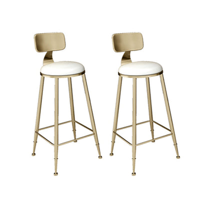 Glam Style Bar Table Set 1/2/3/5 Pieces Square Bar Table with Metal Stools White 30"H Stools (Set of 2) Clearhalo 'Bar Furniture' 'furn' 'furn_home_bar_bar_sets' 'Furniture' 'Home Bars & Bar Sets' 'home_bar_bar_sets' 'Kitchen & Dining Furniture' 6188100
