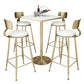 Glam Style Bar Table Set 1/2/3/5 Pieces Square Bar Table with Metal Stools 5 Pieces: Table, 4 White Stools Clearhalo 'Bar Furniture' 'furn' 'furn_home_bar_bar_sets' 'Furniture' 'Home Bars & Bar Sets' 'home_bar_bar_sets' 'Kitchen & Dining Furniture' 6188101