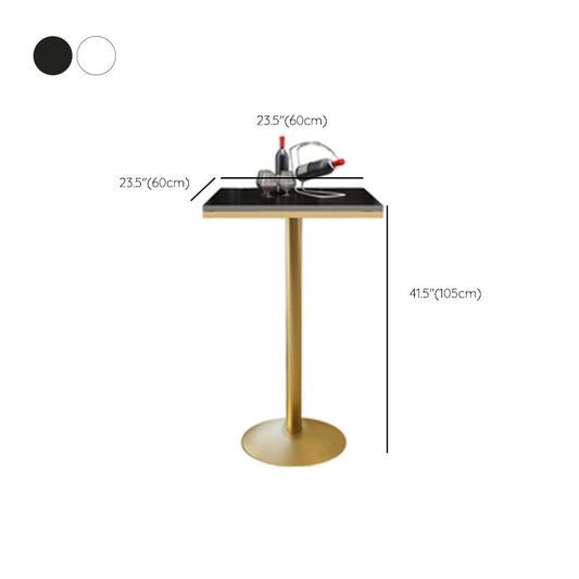 Glam Style Bar Table Set 1/2/3/5 Pieces Square Bar Table with Metal Stools Clearhalo 'Bar Furniture' 'furn' 'furn_home_bar_bar_sets' 'Furniture' 'Home Bars & Bar Sets' 'home_bar_bar_sets' 'Kitchen & Dining Furniture' 6188108