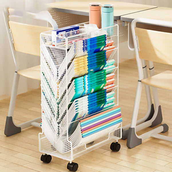 Contemporary Bookcase Vertical Metal Book Shelf for Study Room