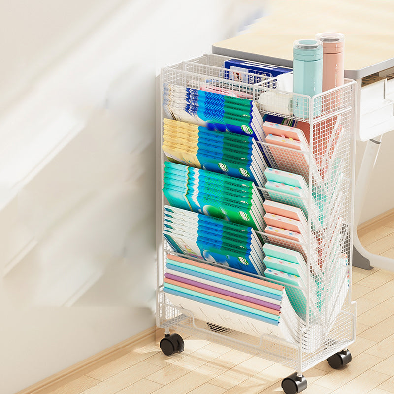 Contemporary Bookcase Vertical Metal Book Shelf for Study Room