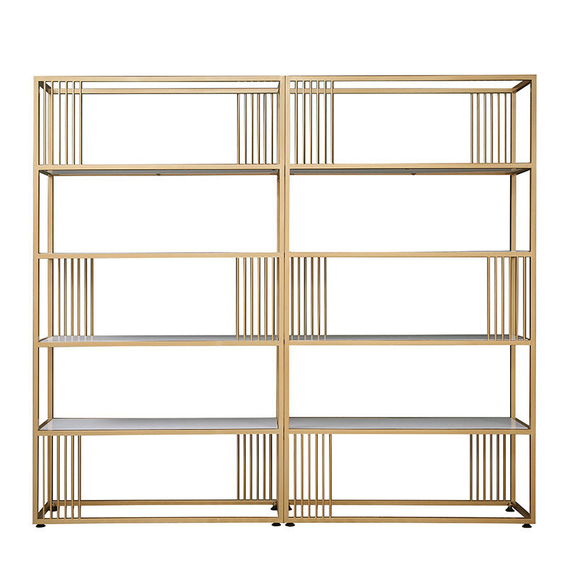 Metal and Wooden Bookshelf Open Glam Etagere Shelf Bookcase for Study Room Clearhalo 'Bookcases' 'furn' 'furn_bookcases' 'Furniture' 'Office Furniture' 6188182