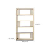 Metal and Wooden Bookshelf Open Glam Etagere Shelf Bookcase for Study Room Clearhalo 'Bookcases' 'furn' 'furn_bookcases' 'Furniture' 'Office Furniture' 6188188