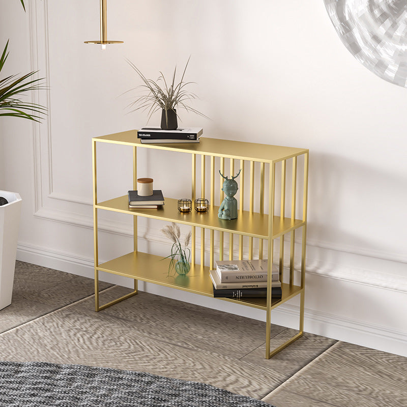 3-shelf with Rectangular Shelves Bookshelf 11.8" W Etagere Shelf Bookcase Gold 3 Clearhalo 'Bookcases' 'furn' 'furn_bookcases' 'Furniture' 'Office Furniture' 6188240