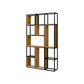 Natural Metal Etagere Shelf Bookcase Shelves Included Open Bookshelf for Study Room