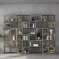 Natural Metal Etagere Shelf Bookcase Shelves Included Open Bookshelf for Study Room