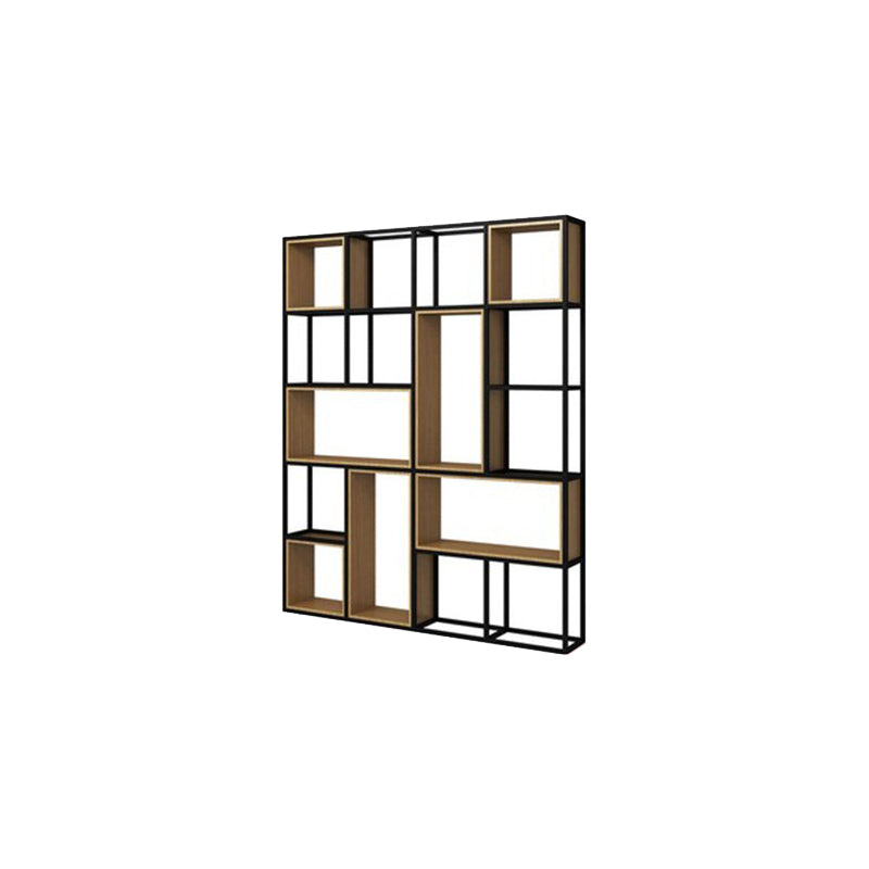 Natural Metal Etagere Shelf Bookcase Shelves Included Open Bookshelf for Study Room