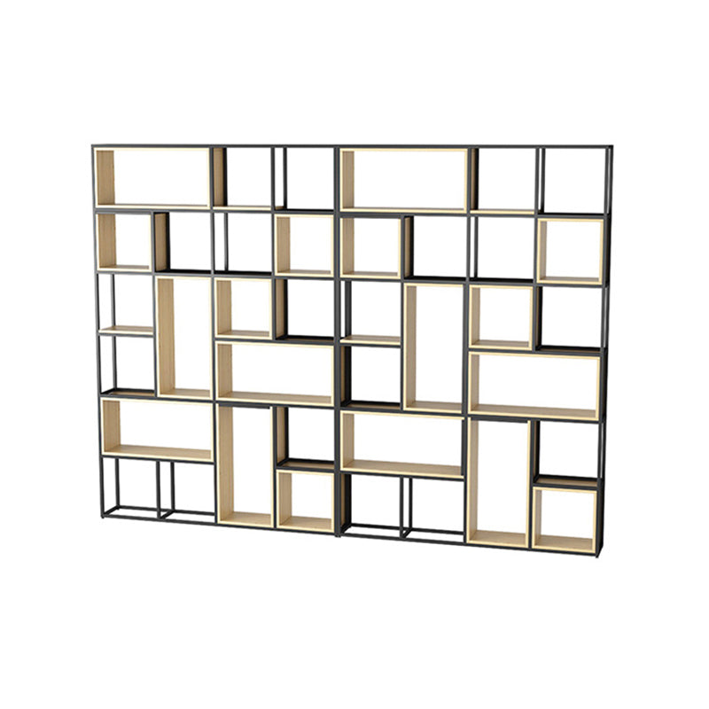 Natural Metal Etagere Shelf Bookcase Shelves Included Open Bookshelf for Study Room