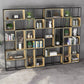 Natural Metal Etagere Shelf Bookcase Shelves Included Open Bookshelf for Study Room