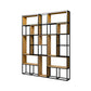 Natural Metal Etagere Shelf Bookcase Shelves Included Open Bookshelf for Study Room