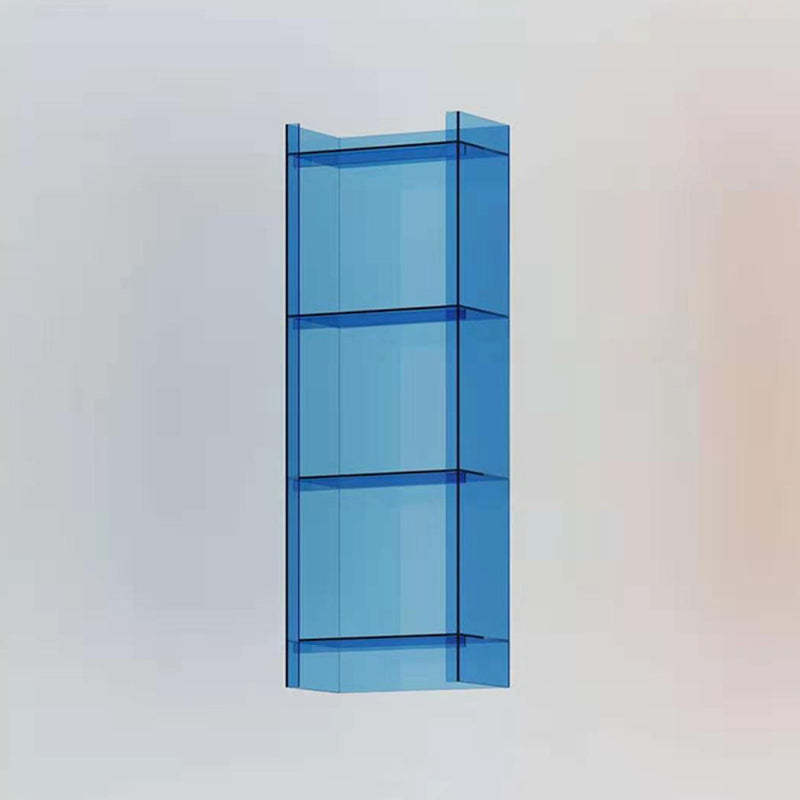 Glam Acrylic Bookcase Standard Shelf Bookshelf for Home Office 9.8" Wide 15.7"L x 9.8"W x 46.5"H Blue Clearhalo 'Bookcases' 'furn' 'furn_bookcases' 'Furniture' 'Office Furniture' 6188328
