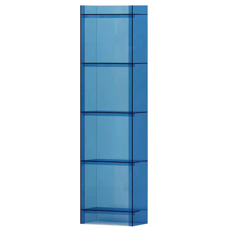 Glam Acrylic Bookcase Standard Shelf Bookshelf for Home Office 9.8" Wide 15.7"L x 9.8"W x 59.8"H Blue Clearhalo 'Bookcases' 'furn' 'furn_bookcases' 'Furniture' 'Office Furniture' 6188329