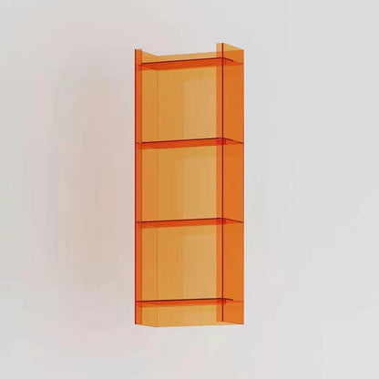 Glam Acrylic Bookcase Standard Shelf Bookshelf for Home Office 9.8" Wide 15.7"L x 9.8"W x 46.5"H Orange Clearhalo 'Bookcases' 'furn' 'furn_bookcases' 'Furniture' 'Office Furniture' 6188335