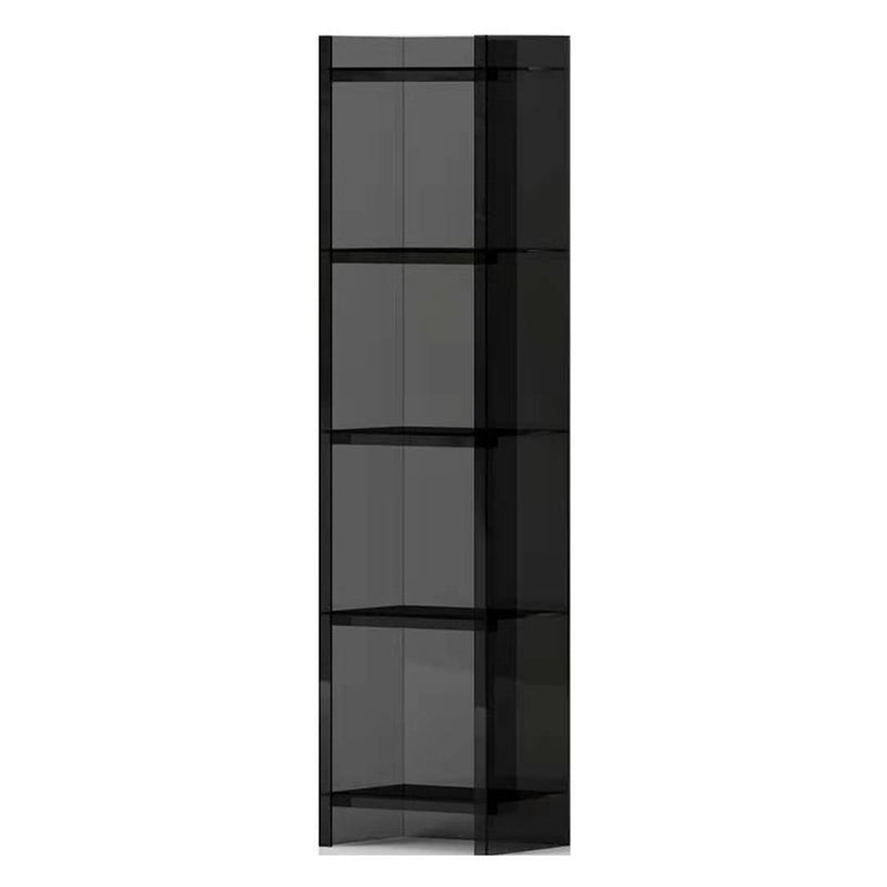 Glam Acrylic Bookcase Standard Shelf Bookshelf for Home Office 9.8" Wide 15.7"L x 9.8"W x 59.8"H Black Clearhalo 'Bookcases' 'furn' 'furn_bookcases' 'Furniture' 'Office Furniture' 6188338