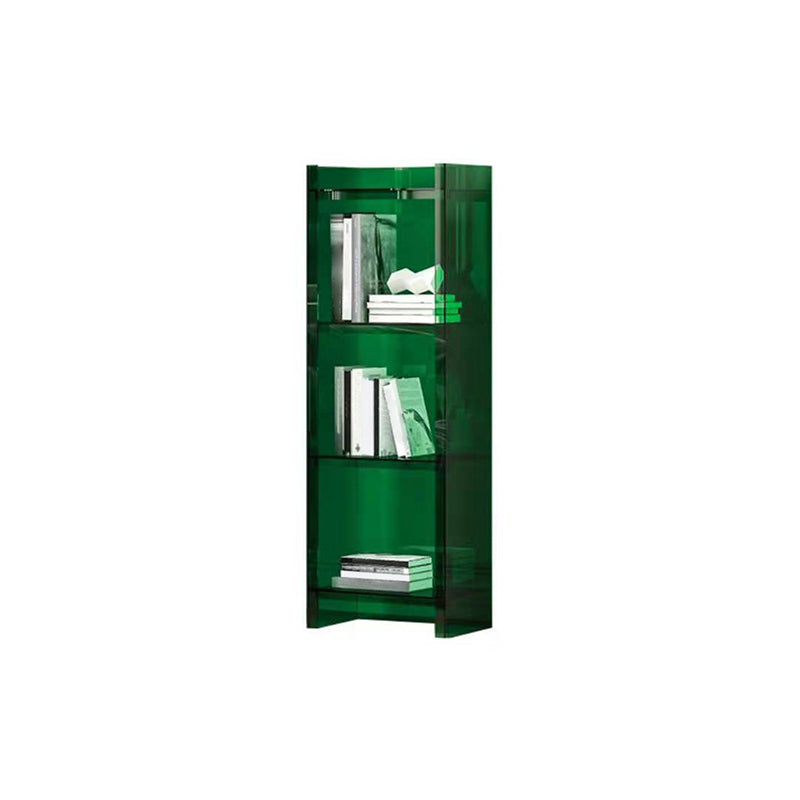 Glam Acrylic Bookcase Standard Shelf Bookshelf for Home Office 9.8" Wide 15.7"L x 9.8"W x 46.5"H Green Clearhalo 'Bookcases' 'furn' 'furn_bookcases' 'Furniture' 'Office Furniture' 6188340