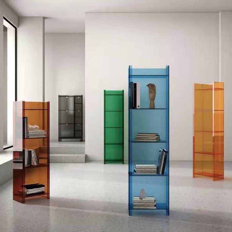 Glam Acrylic Bookcase Standard Shelf Bookshelf for Home Office 9.8" Wide Clearhalo 'Bookcases' 'furn' 'furn_bookcases' 'Furniture' 'Office Furniture' 6188346