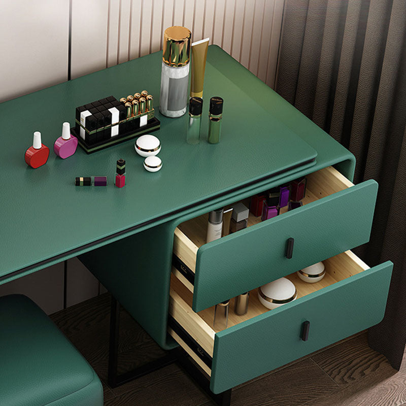 Chambre glamour double tiroirs en cuir faux debout vanité de maquillage