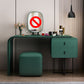 Bedroom Glam Double Drawers Faux Leather Standing Make-up Vanity